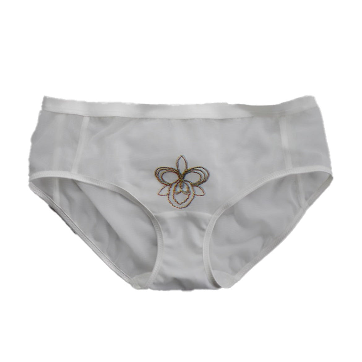STANDARD PANTY EMBROIDERY POWER NET / WHITE Orchid – FOR YOUR EYES