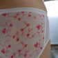 SALE!!! STANDARD PANTY    EMBROIDERY LACE AND POWER NET / WHITE AND RED FLOWER