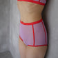 HGH WAIST PANTY  BICOLOR POWER NET / PURPLE AND RED