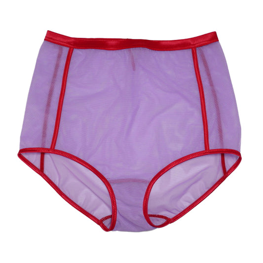 HGH WAIST PANTY  BICOLOR POWER NET / PURPLE AND RED