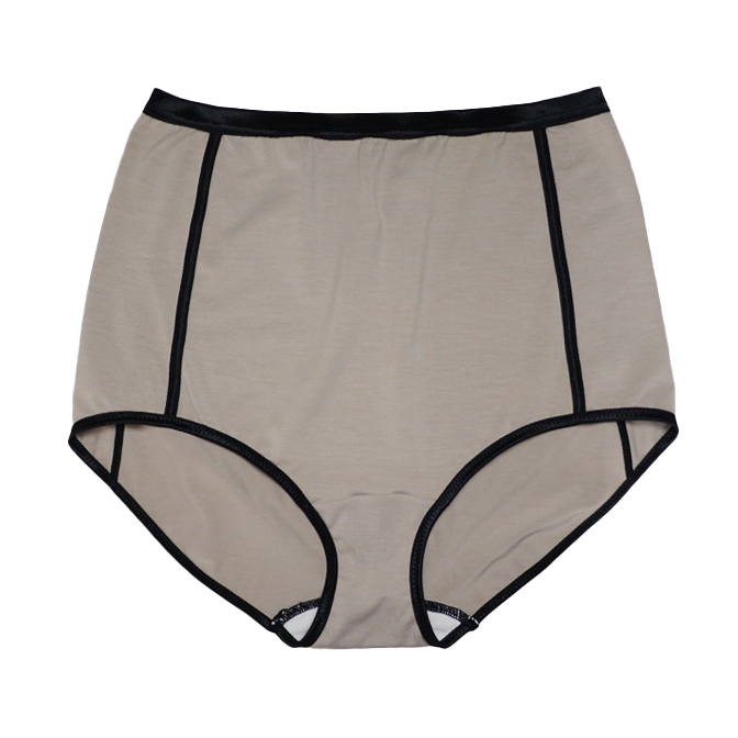 SALE!!! HIGH WAIST PANTY BICOLOR TENCEL KNIT /SILVER AND BLACK