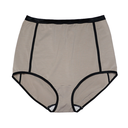 SALE!!! HIGH WAIST PANTY BICOLOR TENCEL KNIT /SILVER AND BLACK