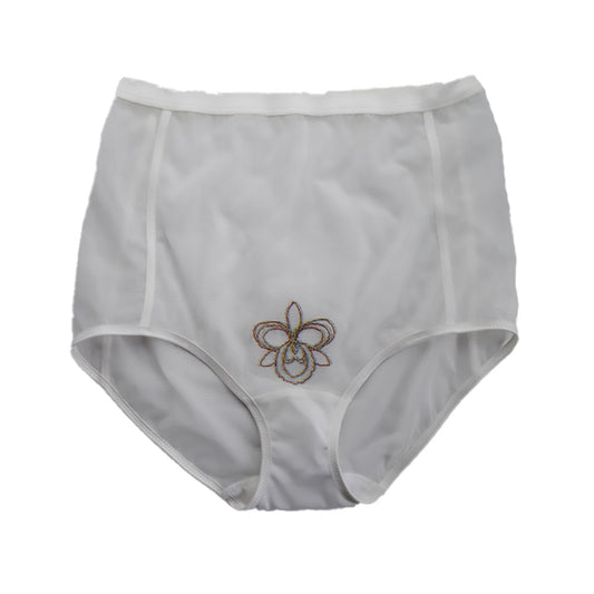 SALE!!! HGH WAIST PANTY EMBROIDERY POWER NET / WHITE Orchid