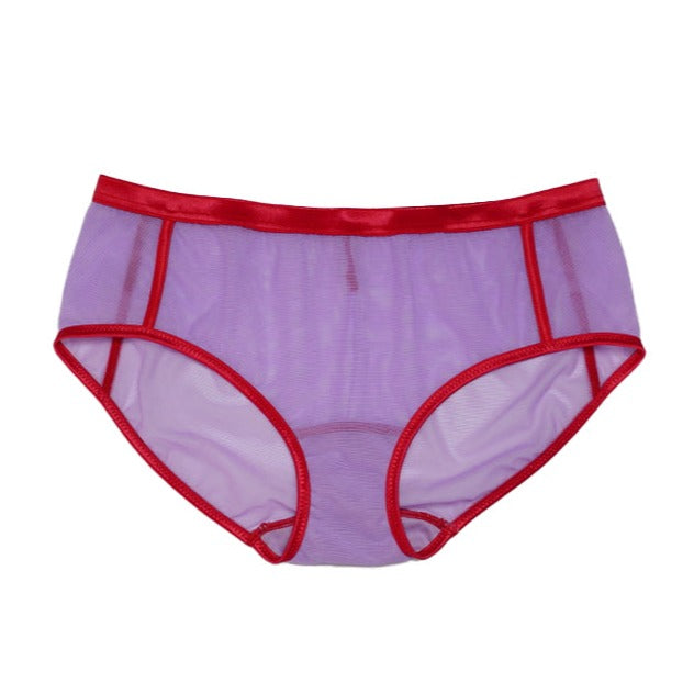 STANDARD PANTY   BICOLOR POWER NET / PURPLE AND RED