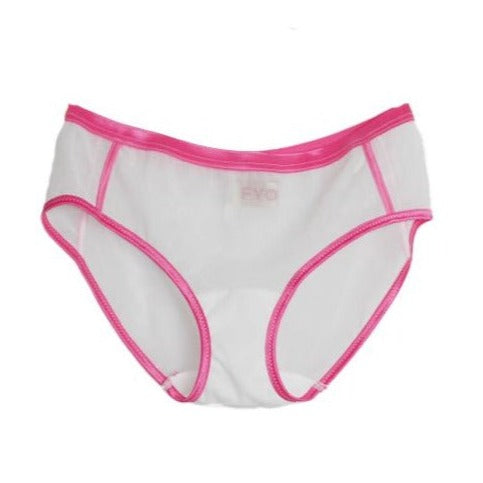 STANDARD PANTY   BICOLOR POWER NET /WHITE AND PINK