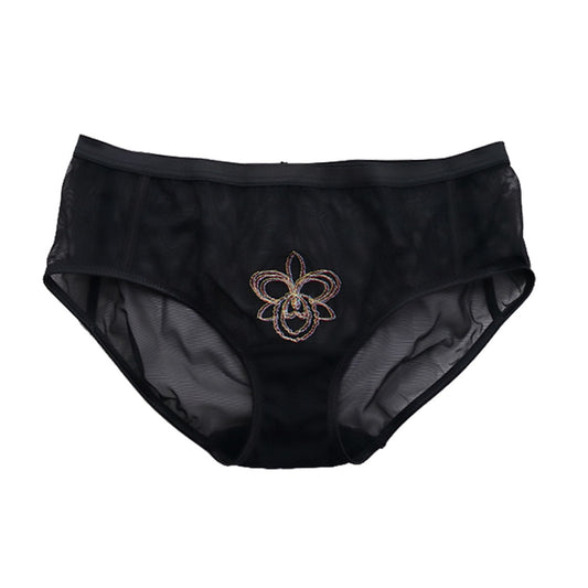 STANDARD PANTY   EMBROIDERY POWER NET / BLACK Orchid